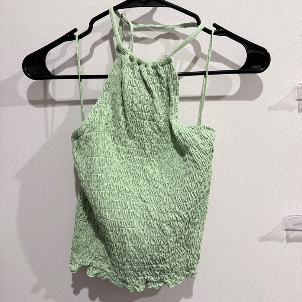 Old Navy Light Green Smocked Camisole